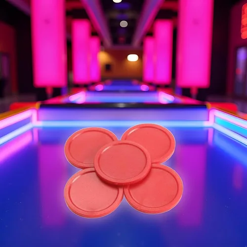 Miniatura 4 de 5 unidades de mini discos de mesa de hockey de aire rojo de 1.969 in mesa de disco nuevo de 2 pulgadas conveniente y atractivo juegos de mesa
