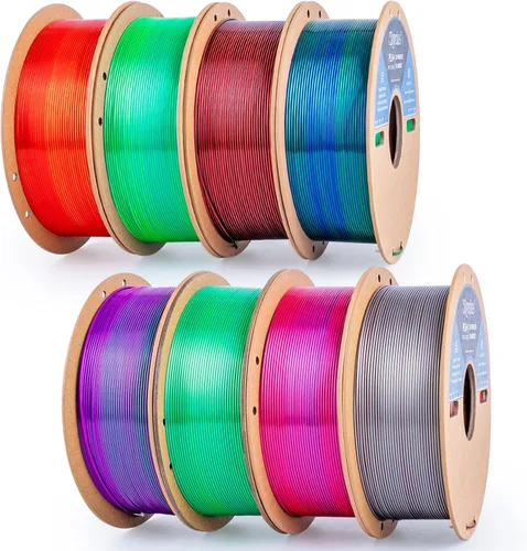 Miniatura 37 de Filamento de seda PLA para impresora 3D Filamento de seda PLA de triple color 1.75mm Filamento para impresión 3D Compatible con la mayoría de Tri