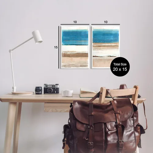 Miniatura 3 de Stupell Industries Flora Kouta - Juego de 2 placas de pared abstractas de abstracción náutica