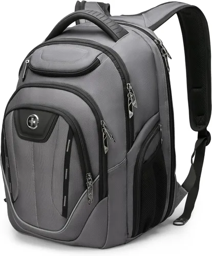 Miniatura 10 de Swissdigital Design TSA - Mochila para laptop de negocios para hombre, mochila de viaje con puerto de carga USB, mochilas universitarias