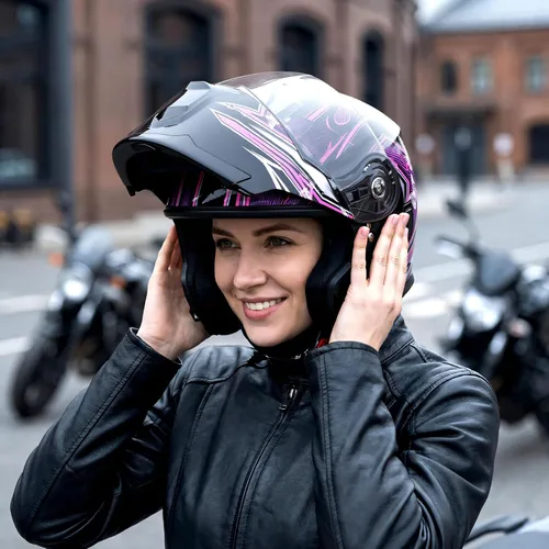 Miniatura 2 de 1Storm Casco modular de motocicleta para calle con doble visera abatible, protección solar de cara completa HJK920