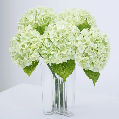 Miniatura 24 de Flores artificiales de hortensias de tacto real, 2 flores azules y 2 blancas de tacto real, flores de hortensias sintéticas de 21 pulgadas, flores