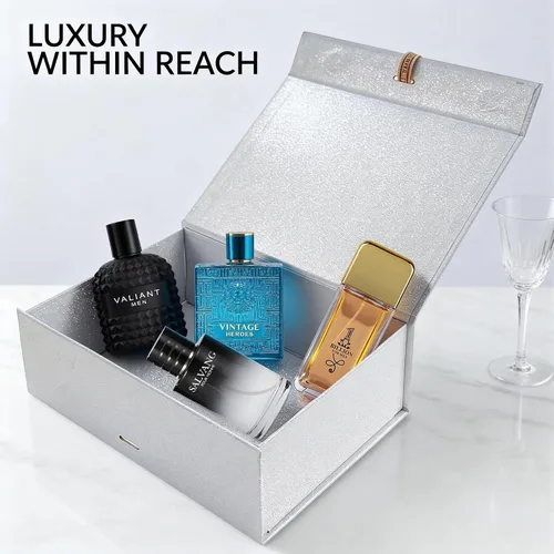 Miniatura 2 de A CENTER Set de regalo de colonia para hombre, 4 x 3.4 onzas líquidas, perfume de lujo con caja de presentación premium, regalo perfecto para el día