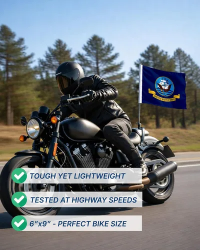 Miniatura 9 de AGAS - Bandera militar de motocicleta de la Marina de los Estados Unidos de 6 x 9 pulgadas, impresa de doble cara en poliéster de punto duradero