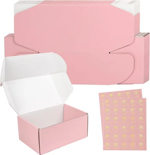 Miniatura 45 de Cajas de envío pequeñas de 6 x 4 x 2 pulgadas para pequeñas empresas, paquete de 30 cajas de correo moradas, caja de embalaje de cartón corrugado