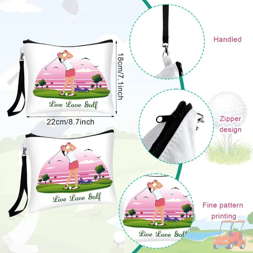 Miniatura 2 de Skylety 9 bolsas de cosméticos de regalo de golf, bolsa de maquillaje, bolsa organizadora de artículos de tocador cosméticos, regalos de golf