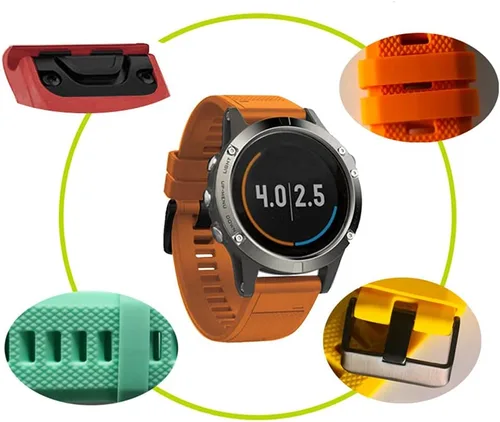 Miniatura 2 de AISPORTS Correa de reloj de ajuste rápido de 0.866 in compatible con Garmin Fenix 7/7 Pro/6/6 Pro/5/5 Plus, correa deportiva suave y transpirable