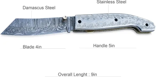 Miniatura 6 de Cuchillo plegable de Damasco: da rienda suelta a tu aventurero interior con esta herramienta EDC compacta y elegante: artesanía de precisión