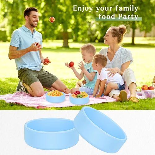 Miniatura 7 de Moldes de silicona para mordeduras de huevo, 2 piezas para freidora de aire y bandeja para hacer huevos para microondas, 4 pulgadas, reutilizable