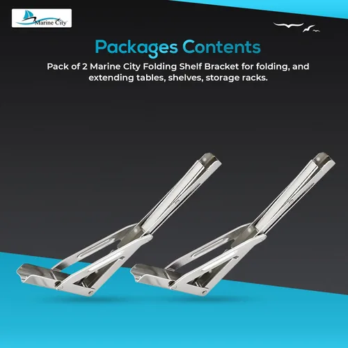 Miniatura 7 de MARINE CITY Soporte de estante plegable, acero inoxidable de grado 304, resistente a la corrosión, a prueba de óxido, carga máxima de 551 libras
