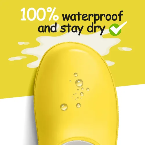 Miniatura 4 de KomForme - Botas de lluvia para niños, impermeables, de caucho mate, con presillas para poner con facilidad