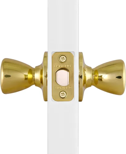 Miniatura 9 de Design House Pomo de puerta de paso Tulip para pasillo y armario, se adapta a puertas estándar, latón pulido, 782730