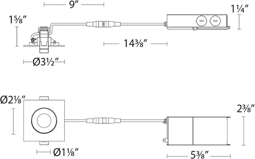 Miniatura 5 de Lotos - Luz LED empotrable ajustable de 2 pulgadas, 1 luz, 3000 K, blanco cálido, 6 W, 530 lúmenes, hermética IC, 120 V-277 V, universal