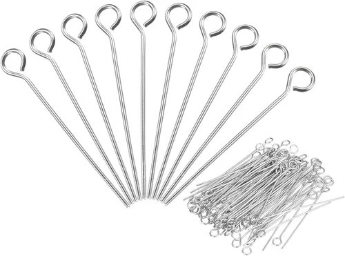 Miniatura 13 de PATIKIL 500 alfileres de ojo de acero inoxidable 304 de 0.71 pulgadas de calibre 22 de plata para hacer joyas, manualidades, collares, pulseras