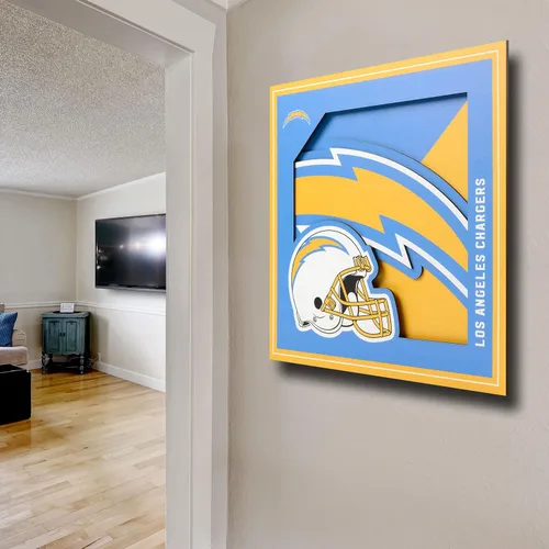 Miniatura 3 de YouTheFan Arte de pared de la serie de logotipos 3D con licencia oficial de la NFL, hecho de múltiples capas, listo para colgar en la pared, diseño