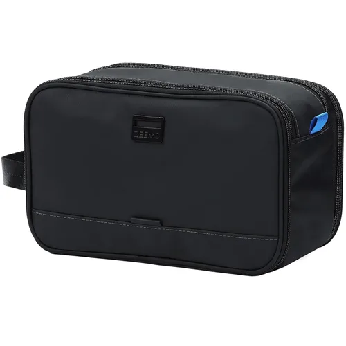 ZEEMO Neceser de viaje para hombre, tamaño mediano, resistente al agua, doble cara, con apertura completa, organizador versátil para accesorios de