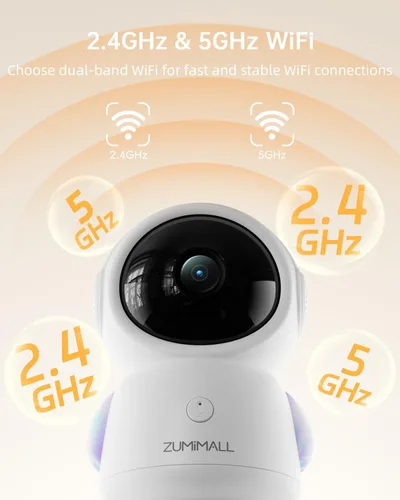 Miniatura 6 de ZUMIMALL Cámaras 5MP 5G para seguridad en el hogar al aire libre, monitor de bebé WiFi 5G/2.4G con cámara y audio, cámara de seguridad de grabación