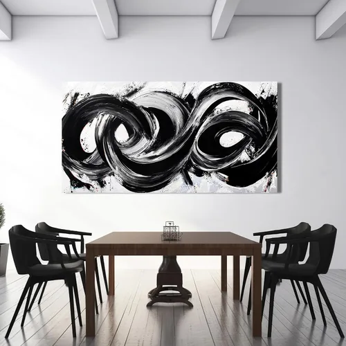 Miniatura 5 de Arte abstracto de pared para sala de estar, lienzo abstracto, decoración de pared, impresiones artísticas grandes en blanco y negro, arte de pared
