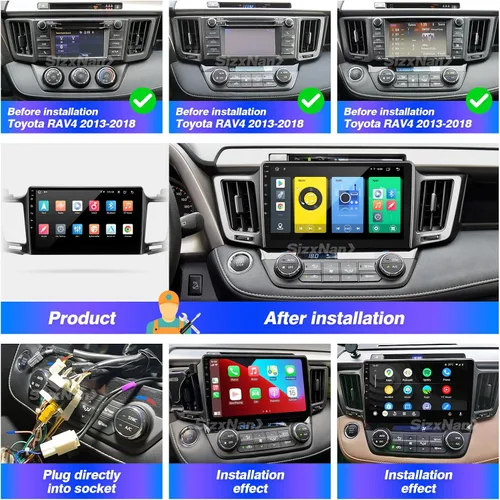 Miniatura 6 de Para RAV4 Actualización Android Radio Pantalla Táctil Compatible con Carplay Android Auto, Coche Estéreo Bluetooth Navegación Media Player GPS WiFi