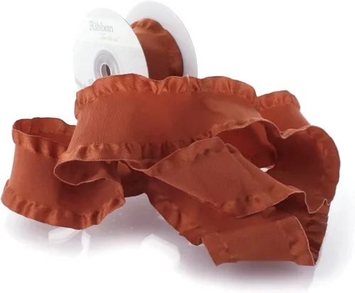 Miniatura 8 de Cinta de satén de 1.5 pulgadas con borde de doble volante, color rosa, 3 yardas para lazos para el cabello y costura