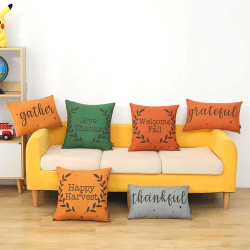 Miniatura 2 de TRENDIN PL686TR - Funda de almohada de bienvenida de otoño de 18 x 18 pulgadas, con refranes naranjas de granja para decoración de otoño, funda