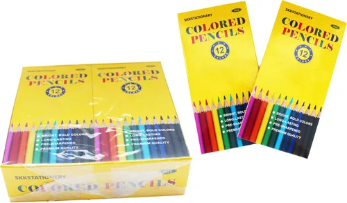 SKKSTATIONERY 144 lápices de colores, preafilados, lápices para colorear a granel, suministros de regreso a clases, regalos de Navidad para