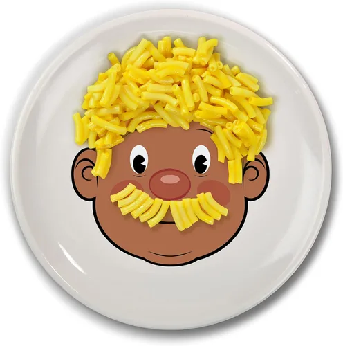 Miniatura 5 de Genuine Fred, Plato de actividad de cerámica FOOD FACE, blanco, diámetro de 8.5 pulgadas