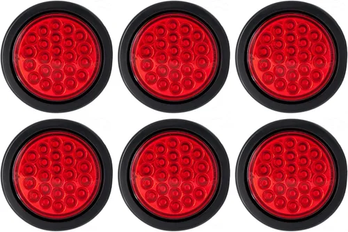 Miniatura 10 de All Star Truck Parts ] Kit de luces redondas de 4 pulgadas para remolque de marcha atrás/de respaldo/cola de 24 LED, color blanco, con enchufe y LED
