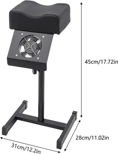 Miniatura 2 de Reposapiés de pedicura, taburete de pedicura con ventilador de limpieza de polvo, reposapiés ajustable, sillas de masaje para el cuidado de los Negro