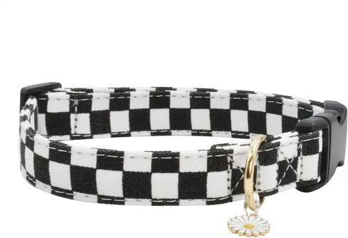 Miniatura 11 de Lindo collar de algodón para perro, patrones de flores, collares suaves y ajustables para cachorros, para hembras, perros pequeños, medianos