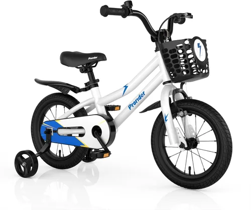 Miniatura 20 de COSTWAY Bicicleta para niños, 12, 14, 16, 18 pulgadas, para niños y niñas de 3 a 8 años, bicicleta para niños con ruedas de entrenamiento