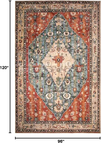 Miniatura 79 de Lahome Alfombra Bohemia Tribal Lavable de 3 x 5, Alfombras Antideslizantes para Entrada, Dormitorio, Sala de Estar, Vintage, Ultra Suave, No