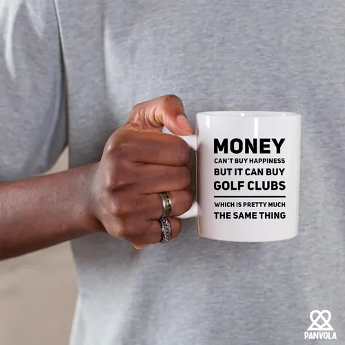 Miniatura 4 de Panvola Money Can't Buy Happiness But It Can Buy - Taza de cerámica para palos de golf, jugadores deportivos, regalos de golfista para hombres
