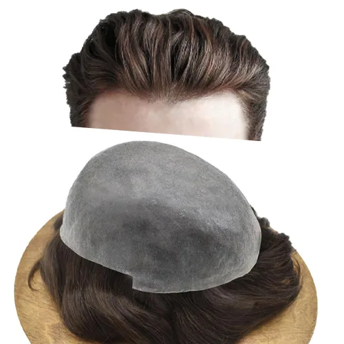 Miniatura 15 de Toupee - Sistema de cabello para hombre, 0.002 in, piel ultrafina, bucle en V, aspecto natural, piezas de pelo para hombre, tupé, piezas de repuesto