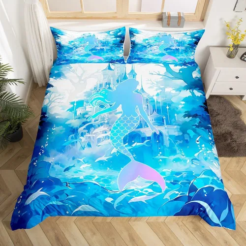 Miniatura 37 de Manfei Juego de ropa de cama de silueta de ciervo, tamaño individual, funda de edredón con patrón de flechas y cuernos con 1 funda de almohada