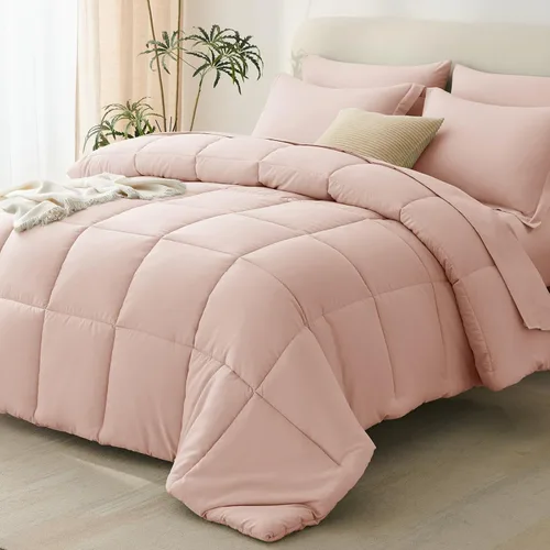 Miniatura 10 de CozyLux Juego de edredón tamaño individual XL, color beige, juego de cama de 5 piezas individual XL, juego de ropa de cama suave extra largo