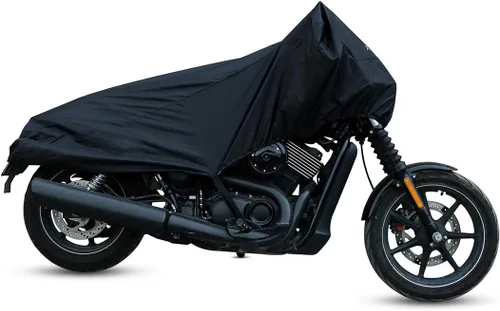 X AUTOHAUX Cubierta de Motocicleta para Moto de Calle Scooter Media Cubierta Ligera Exterior Impermeable Protector contra Lluvia y Polvo Negro Talla