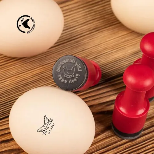 Miniatura 8 de Sellos de huevos para huevos frescos, sello personalizado con diseños, logotipo personalizado, sellos de animales, sello personalizado duradero