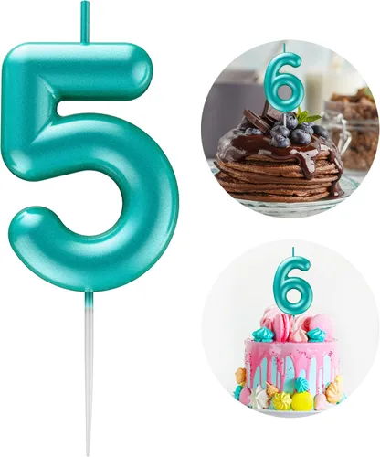 Miniatura 20 de Velas número 2 arcoíris con número 3D de feliz cumpleaños para decoración de fiesta de pastel de cumpleaños, suministros de celebración
