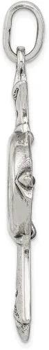 Miniatura 2 de Colgante de cruz de plata de ley QAC113 con diseño de viuda antigua