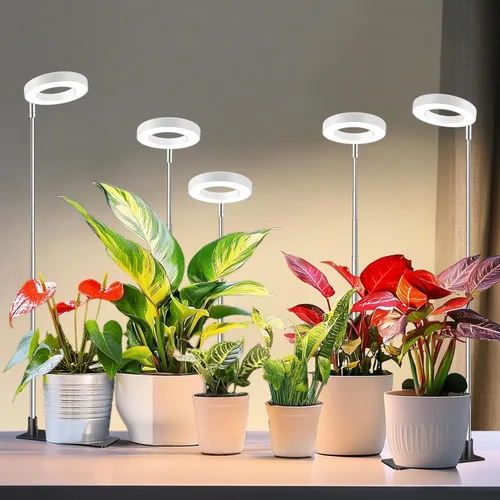 Miniatura 16 de Kullinss - Luz de crecimiento, 48 luces LED de espectro completo para plantas de cultivo en interiores con base desmontable, temporizador de Grano