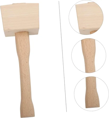 Miniatura 3 de TEHAUX Martillo de carpintero de madera portátil, herramienta de mano de mazo, acabado liso para carpintería, martillo tallado, herramienta