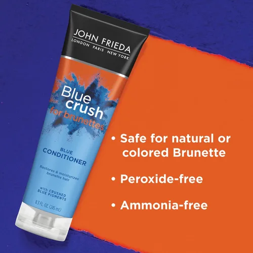 Miniatura 3 de John Frieda Blue Crush - Juego de champú y acondicionador para morenas, nutre el cabello teñido y natural, pigmentos azules para cabello castaño