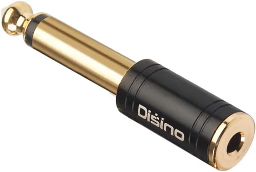 Adaptador estéreo mono de 1/4 pulgadas a 1/8 pulgadas, nuevo conector TS macho de 0.250 in chapado en oro a adaptador estéreo TRS hembra de 0.138 in