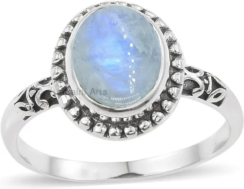 Miniatura 33 de Anillo de plata de ley 925 para mujer, anillo único de gema ovalada hecho a mano