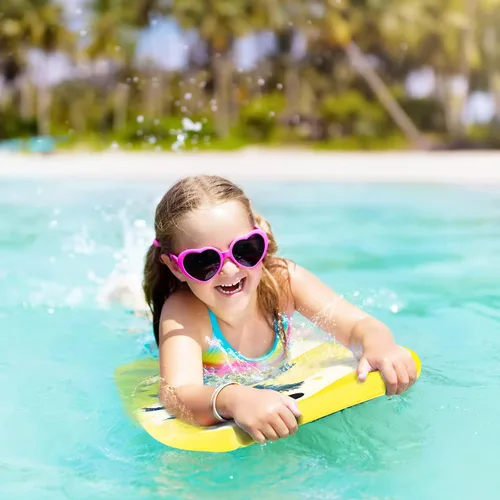 Miniatura 8 de Goplus Bodyboard para playa, 33/37/41 pulgadas, tabla de cuerpo ligero con correa de muñeca, núcleo EPS, cubierta XPE, parte inferior lisa de HDPE