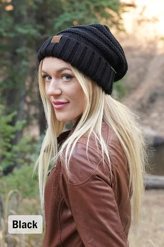 Miniatura 3 de Gorro Funky Junque exclusivo para mujer, gorro holgado de gran tamaño, gorro cálido de punto acanalado