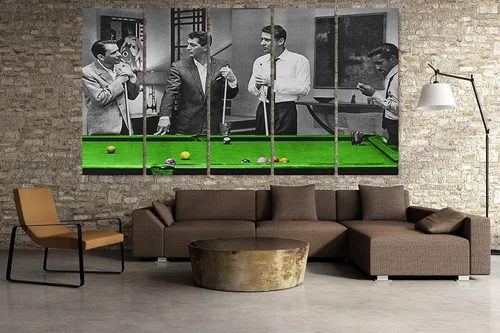 Miniatura 2 de Rat Pack Playin Pool Arte de Lienzo Colorido Decoración de Pared para el Hogar - Varios Tamaños (5 Piezas Mega)