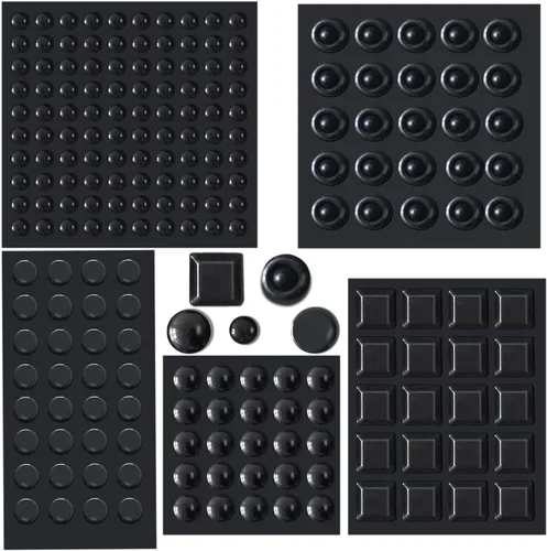 Miniatura 10 de Paquete combinado de 256 piezas de topes protectores adhesivos transparentes, 2 tamaños, círculo plano, autoadhesivos para amortiguar el sonido