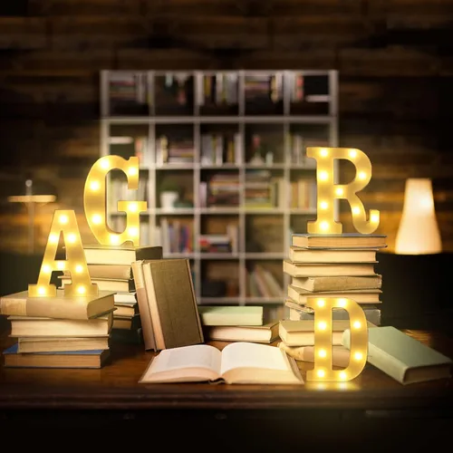 Miniatura 4 de Decoraciones de graduación 2026 – 4 letras grandes iluminadas, letras GRAD, letras LED de marquesina para suministros de fiesta de clase de 2026
